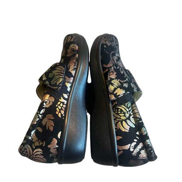 Alegria Women Lauryn Regal Gold Copper Floral Clog Shoes Nursing Size 37 6.5 - Picture 8 of 13